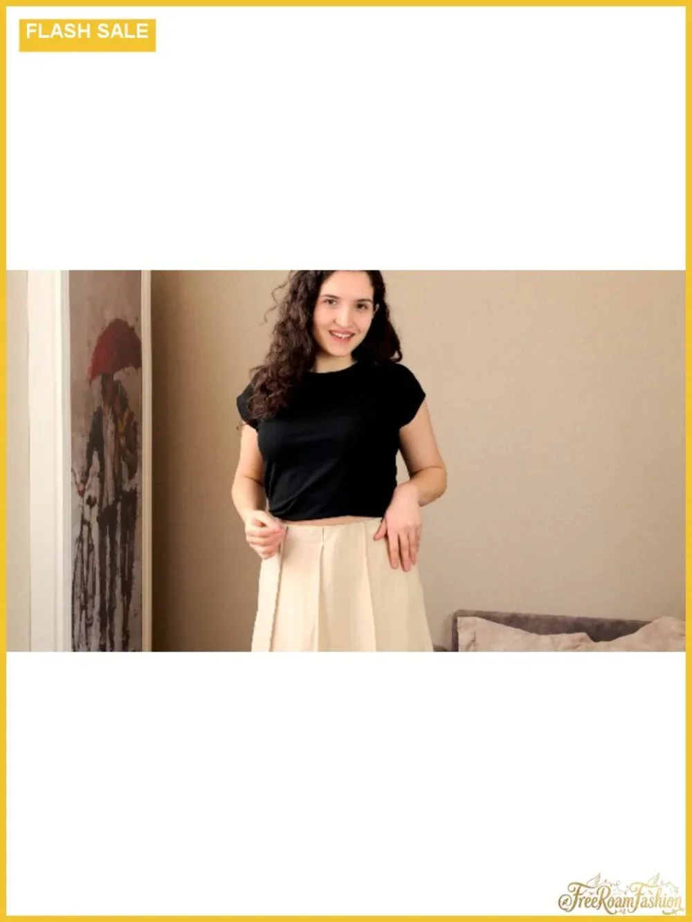 Women's Linen Maxi Skirt High Waist A-Line Flowy Long Skirt with Pockets